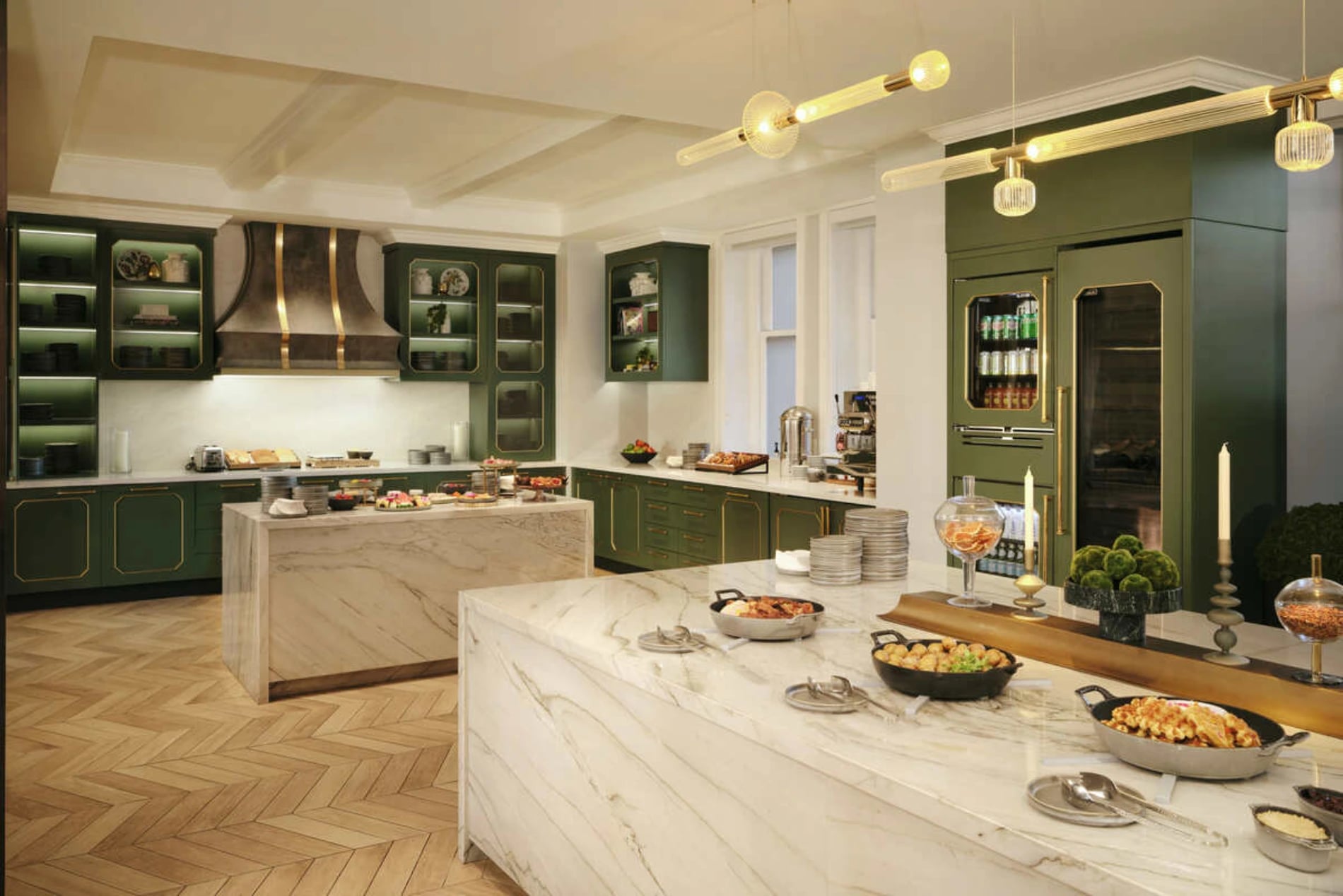 Gold kitchen at Fairmont Empress Hotel, renovated by Kyle Sawyer Construction