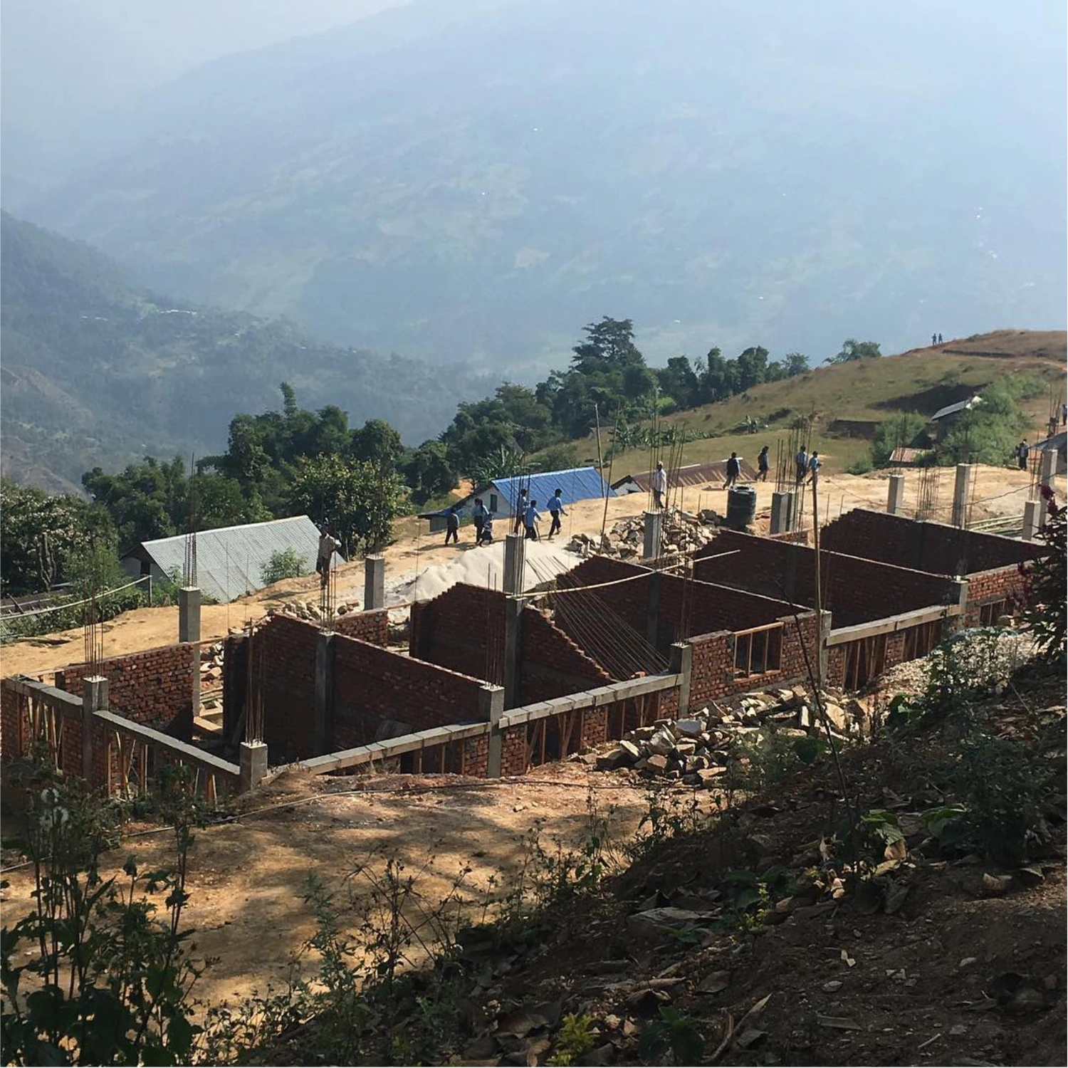 foundation of schools being built in Nepal