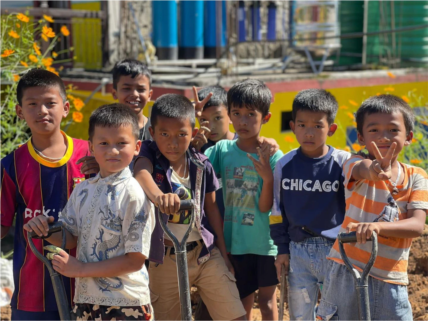 Group of Nepalese school children